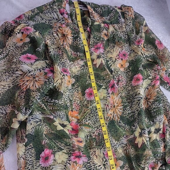 Jo Hanna York by Joan Davis Green Floral Print Skirt & Top 2Pc Set. Size 16 - Picture 10 of 15